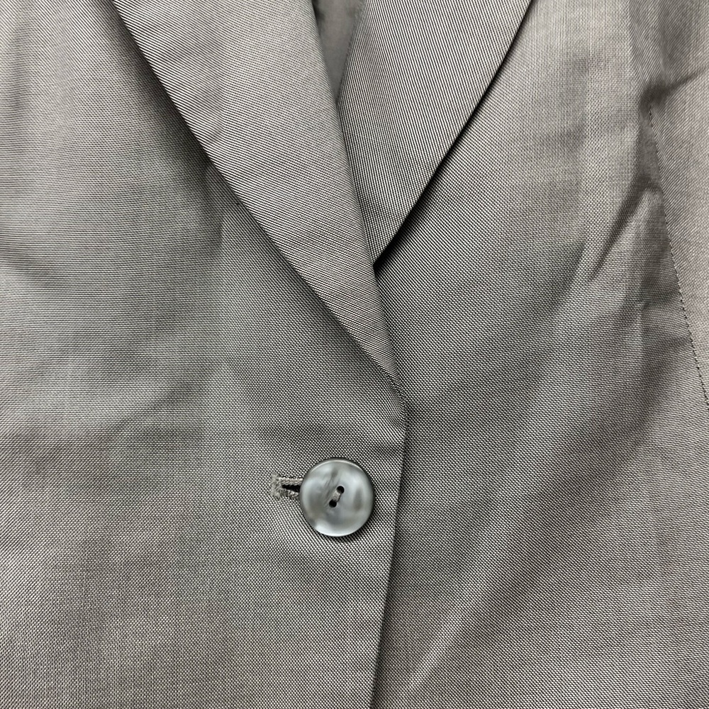 Talbots Gray Single-Breasted Blazer Jacket Size 12 - image 2